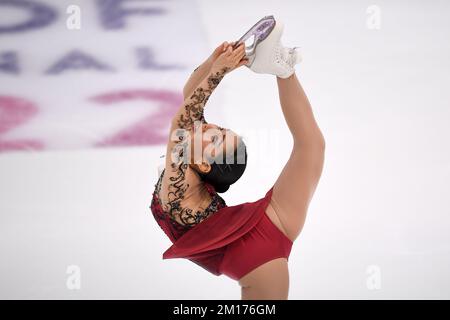Turin, Italie. 10 décembre 2022. Mai Mihara du Japon participe à la compétition de patinage libre des femmes durant la troisième journée de la finale du Grand Prix de patinage artistique de l'UIP. Credit: Nicolò Campo/Alay Live News Banque D'Images