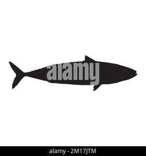 Illustration vectorielle de la silhouette de Sarde Fish Illustration de Vecteur