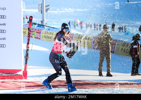 Sestriere Italie 10 décembre 2022 Triumph de Marta Bassino dans le slalom géant de la coupe du monde à Sestriere. Banque D'Images