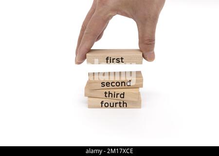 L'ordre de priorité de toute activité est correct. Une personne définit des priorités Banque D'Images