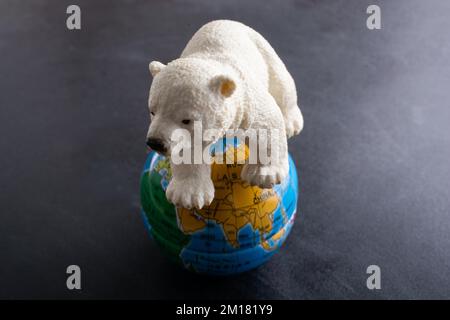 Modèle d'ours polaires et d'un modèle en vue globe Banque D'Images