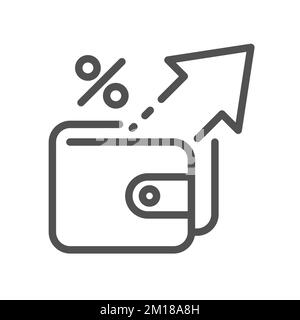 Icône de ligne de gonflage. Dévaluation de l'épargne. Augmentation à long terme du niveau général des prix. Symbole d'intérêt financier. Élément de conception de qualité Illustration de Vecteur