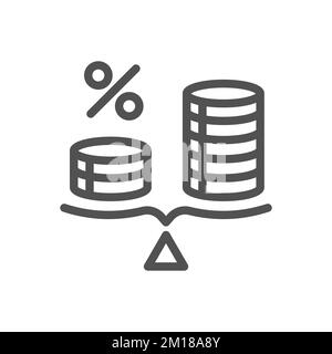 Icône de ligne de gonflage. Dévaluation de l'épargne. Augmentation à long terme du niveau général des prix. Symbole d'intérêt financier. Élément de conception de qualité Illustration de Vecteur