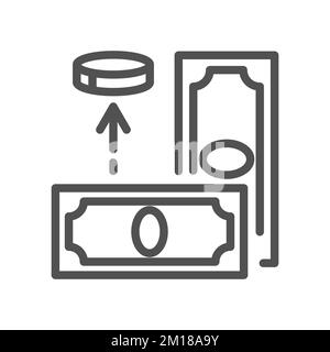 Icône de ligne de gonflage. Dévaluation de l'épargne. Augmentation à long terme du niveau général des prix. Symbole d'intérêt financier. Élément de conception de qualité Illustration de Vecteur