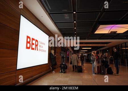 Salon des départs de l'aéroport de Brandebourg de Berlin Banque D'Images