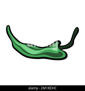 Poivrons de dessin animé. Poivron vert et chaud, poivron, légumes de ferme juteux. Illustration de Vecteur