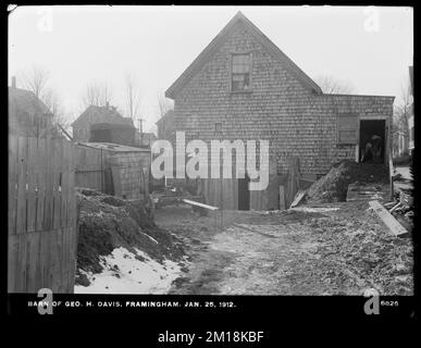 Sudbury Department, Beaver Dam Brook, grange George H. Davis, Framingham, Mass., 25 janvier 1912, ouvrages d'eau, réservoirs, structures de distribution d'eau, amélioration sanitaire des bassins hydrographiques Banque D'Images