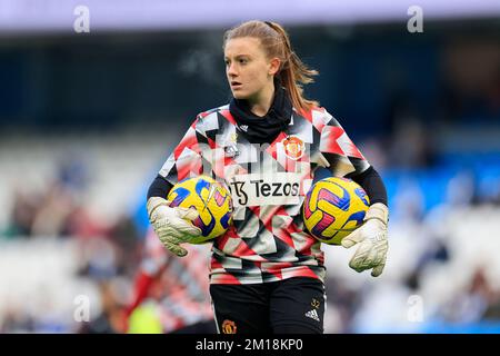 Sophie Baggaley #32 de Manchester United pendant l'échauffement avant le match de Super League féminin de la FA Manchester City Women vs Manchester United Women au Campus Etihad, Manchester, Royaume-Uni, 11th décembre 2022 (photo de Conor Molloy/News Images) Banque D'Images