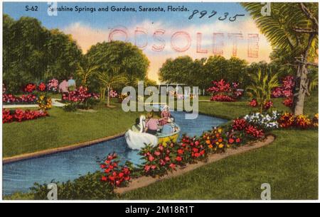Sources d'ensoleillement et jardins, Sarasota, Floride , Parcs, Collection des frères Tichnor, Cartes postales des États-Unis Banque D'Images