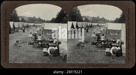 Tente-camp dans le Golden Gate Park , tentes, victimes de catastrophes, camps de réfugiés, tremblement de terre et incendie de San Francisco, Californie, 1906 Banque D'Images