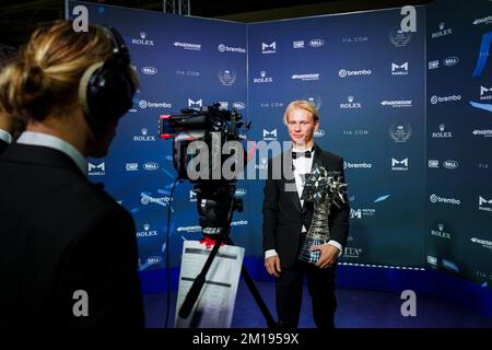 Gustafsson Viktor, FIA Karting Championnat du monde - KZ, portrait, interview de TikTok lors de la cérémonie de remise du Prix FIA 2022 à Fiere de Bologne, on 9 décembre 2022 à Bologne, Italie - photo Lia Mancini / DPPI Banque D'Images