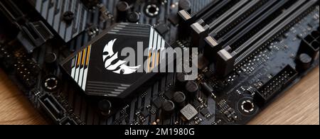 Profitez de performances exceptionnelles avec la carte mère noire Asus TUF Gaming B450M Pro S. Gaming. 27 août 2022 Istanbul Turquie Banque D'Images