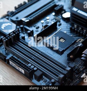 Profitez de performances exceptionnelles avec la carte mère noire Asus TUF Gaming B450M Pro S. Gaming. 27 août 2022 Istanbul Turquie Banque D'Images