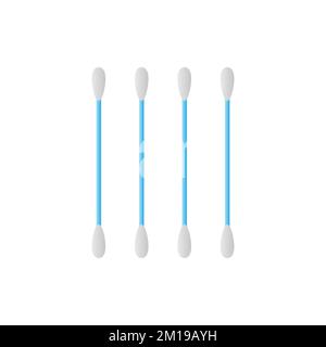 Coton-tiges isolé sur fond blanc Illustration de Vecteur
