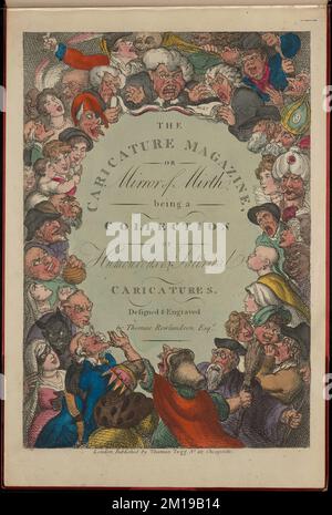 Page de titre de 'la caricature Magazine ou miroir de Mirth étant une collection de caricatures humoristiques et satiriques' , foules. Thomas Rowlandson (1756-1827). Impressions et mises en plan Banque D'Images