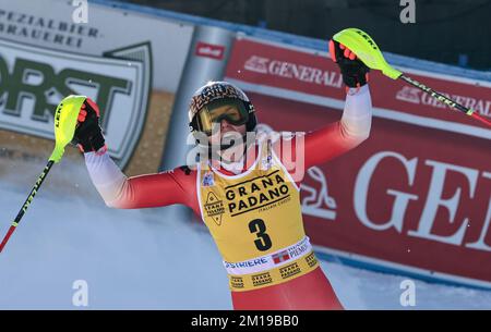 Sestriere, Italie. 11th décembre 2022. SKI - coupe DU MONDE de SKI FIS, Slalom Sestriere féminin, Piemonte, Italie HOLDENER Wendy Winner femmes Slalom Sestriere crédit: Independent photo Agency/Alay Live News Banque D'Images