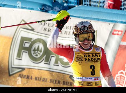 Sestriere, Italie. 11th décembre 2022. SKI - coupe DU MONDE de SKI FIS, Slalom Sestriere féminin, Piemonte, Italie HOLDENER Wendy Winner femmes Slalom Sestriere crédit: Independent photo Agency/Alay Live News Banque D'Images