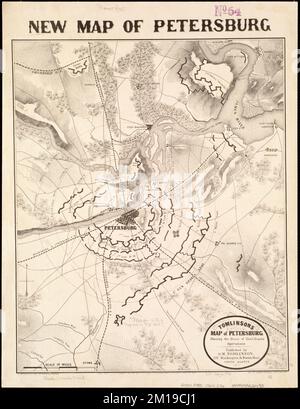 Carte de Tomlinsons de Pétersbourg : montrant la scène de Genl. Opérations de subventions , Petersburg va., Histoire, 19th Century, cartes, États-Unis, Histoire, Guerre civile, 1861-1865, campagnes, Cartes, Grant, U. S. Ulysses S., 1881-1968 Norman B. Leventhal Map Center Collection Banque D'Images