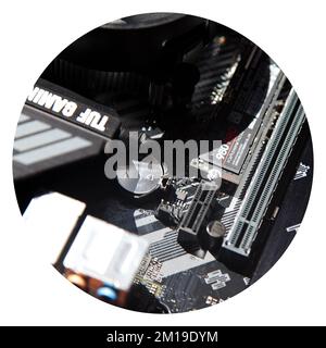 Profitez de performances exceptionnelles avec la carte mère noire Asus TUF Gaming B450M Pro S. Gaming. 27 août 2022 Istanbul Turquie Banque D'Images