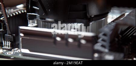 Super performance, circuit électronique de nouvelle génération noir et carte mère puissante pour jeux pour ordinateur Banque D'Images