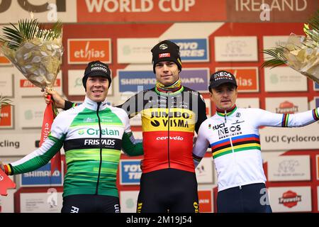 L-R, Deuxième Belge Laurens Sweeck, Vainqueur Belge Wout Van Aert Et ...