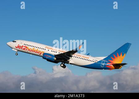 G-JZBR Boeing 737 8mg Jet2 Bristol Airport UK 10/12/2022 Banque D'Images