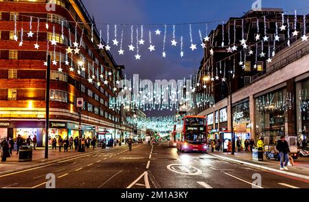 Oxford Street à Noël Londres Royaume-Uni Banque D'Images