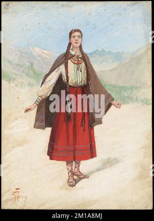 Plaque de conception de costume d'opéra italien non identifié 12 , opéras et opérettes, costumes, collection Allen A. Brown Banque D'Images