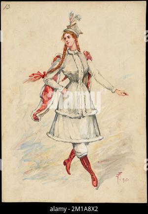 Plaque de conception de costume d'opéra italien non identifié 13 , opéras et opérettes, costumes, collection Allen A. Brown Banque D'Images