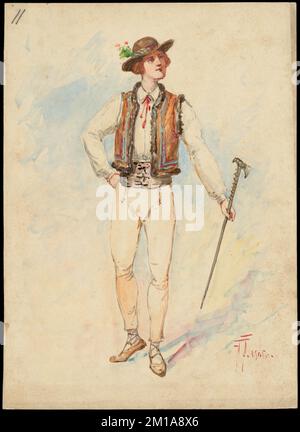 Plaque de conception de costume d'opéra italien non identifié 11 , opéras et opérettes, costumes, collection Allen A. Brown Banque D'Images