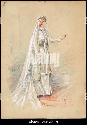 Plaque de conception de costume d'opéra italien non identifié 3 , opéras et opérettes, costumes, collection Allen A. Brown Banque D'Images