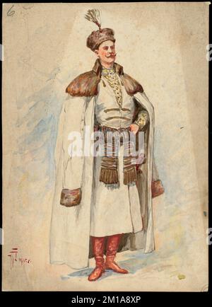 Plaque de conception de costume d'opéra italien non identifié 6 , opéras et opérettes, costumes, collection Allen A. Brown Banque D'Images