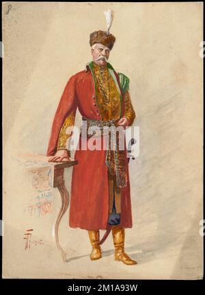 Plaque de conception de costume d'opéra italien non identifié 8 , opéras et opérettes, costumes, collection Allen A. Brown Banque D'Images