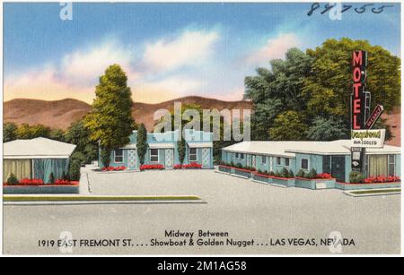 Vagabond Motel, à mi-chemin entre le 1919 East Fremont St.... Showboat et Golden Nugget... Las Vegas, Nevada , Motels, Tichnor Brothers Collection, cartes postales des États-Unis Banque D'Images