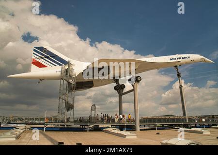 Air France Concorde exposé au Musée Technik de Sinsheim, Speyer, Allemagne Banque D'Images