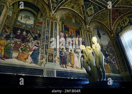 Bibliothèque Piccolomini, Cathédrale métropolitaine de Sainte Marie de l'Assomption, Catedrale Metropolitana di Santa Maria Assunta, Sienne, Toscane, Italie Banque D'Images