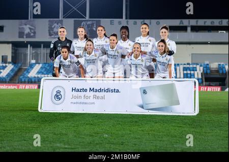 Madrid, Madrid, Espagne. 11th décembre 2022. Real Madrid équipe avant le match de football entre.Real Madrid et Atletico Madrid, événement appelé El Derbi, célébré à Madrid, Espagne au stade Alfredo Di Stefano le dimanche 11 décembre 2022 valable pour la semaine d'allumette 12 de la première division espagnole féminine 'Liga F' football League (Credit image: © Alberto Gardin/ZUMA Press Wire) Banque D'Images