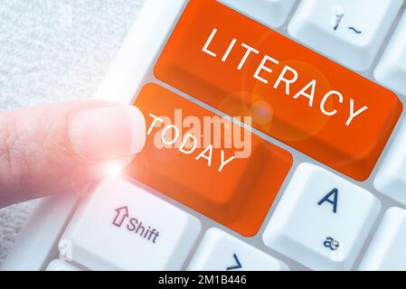 Inspiration montrant l'alphabétisation des signes. Idée d'entreprise capacité à lire et écrire des compétences ou des connaissances dans un domaine spécifique Banque D'Images