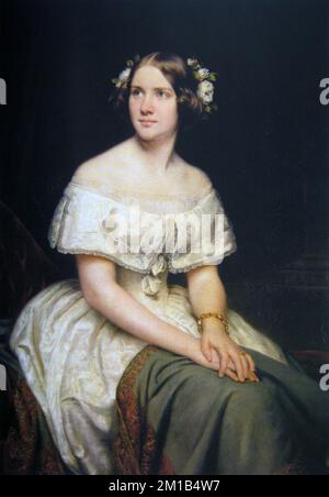 Jenny Lind, Johanna Maria 'Jenny' Lind (1820 – 1887) chanteuse d'opéra suédoise, souvent appelée 'Sweet Nightingale'. Jenny Lind, Soprano Jenny Lind peinture par Eduard Magnus Banque D'Images
