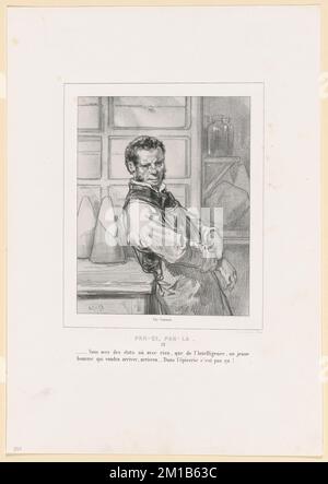 Vous avez des États où avec rien que de l'intelligence un jeune - homme qui va arriver... dans l'épierie, c'est pas ça ,. Paul Gavarni (1804-1866). Lithographies et autres œuvres Banque D'Images