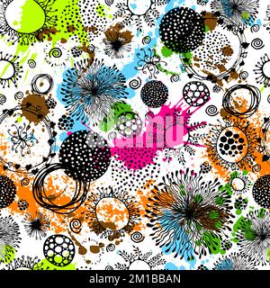 Cercles graphiques sans couture avec touches colorées. Illustration vectorielle Illustration de Vecteur