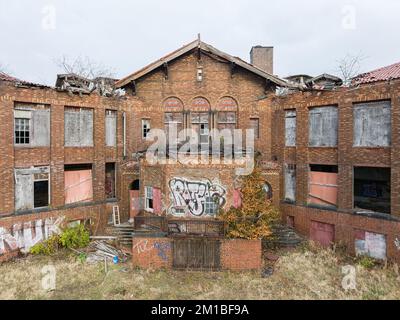 Carr School, école abandonnée dans le nord de St Louis Banque D'Images