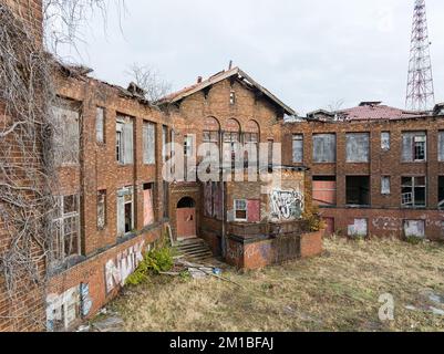 Carr School, école abandonnée dans le nord de St Louis Banque D'Images