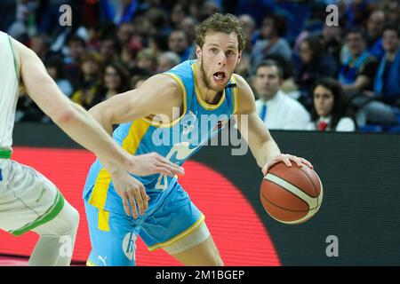 Madrid, Espagne. 11th décembre 2022. Le joueur Paul Jorgensen de Movistar Estudiantes vu en action pendant la ligue espagnole, Liga LEB Oro, match de basket-ball entre Movistar Estudiantes et TAU Castello au pavillon Wizink Center.Résultats finaux; Movistar Estudiantes 77-52 TAU Castello crédit: SOPA Images Limited/Alay Live News Banque D'Images