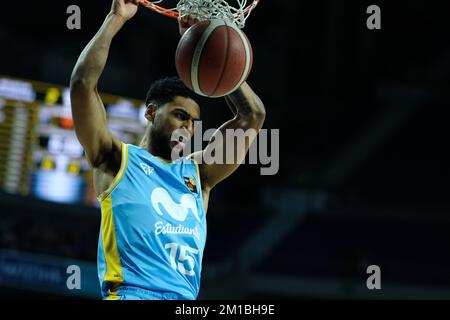 Madrid, Espagne. 11th décembre 2022. Joueur Sean Smit de Movistar Estudiantes vu en action pendant la ligue espagnole, Liga LEB Oro, match de basket-ball entre Movistar Estudiantes et TAU Castello au Wizink Centre Pavilion.Résultats finaux; Movistar Estudiantes 77-52 TAU Castello (photo d'Atilano Garcia/SOPA Images/Sipa USA) crédit: SIPA USA/Alamy Live News Banque D'Images