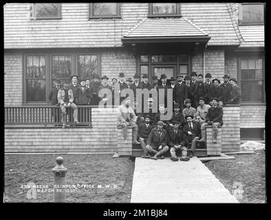 Wachusett Reservoir, Metropolitan Water Works Office, ingénieurs de Metropolitan Water Works, Clinton, Mass., 26 mars 1897 , travaux nautiques, immeubles de bureaux, ingénieurs Banque D'Images