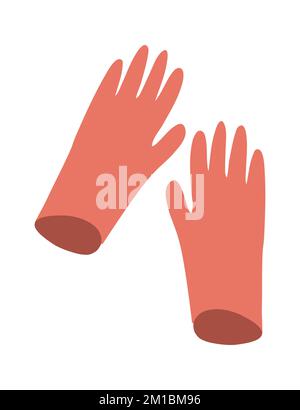 Gants de jardinage en caoutchouc. Ensemble de jardin. Illustration vectorielle de style plat Illustration de Vecteur