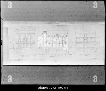 Washington, District de Columbia, États-Unis Capital, cartes et plans, section de la Chambre du Sénat, présenté par Samuel McIntyre, 1793 , installations gouvernementales, plans. Collection de négatifs sur plaque de verre de Frank cousins Banque D'Images