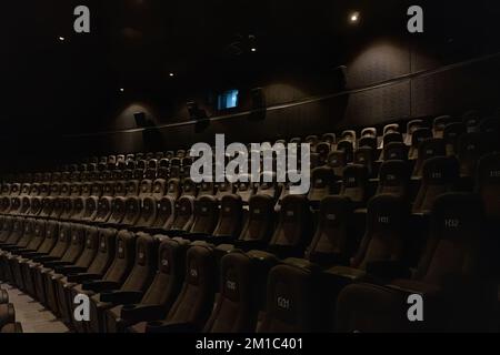 auditorium avec places de cinéma vides, conférence sur le point de commencer, mexique Banque D'Images