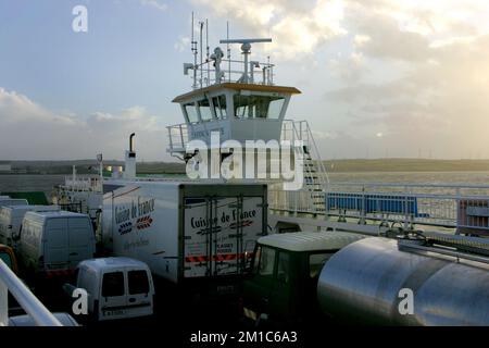 Pont de l'estuaire de la traversée du Shannon Ferry, Killimer à Tarbert, comté de Clare, Irlande Banque D'Images